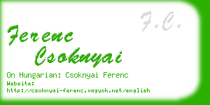 ferenc csoknyai business card